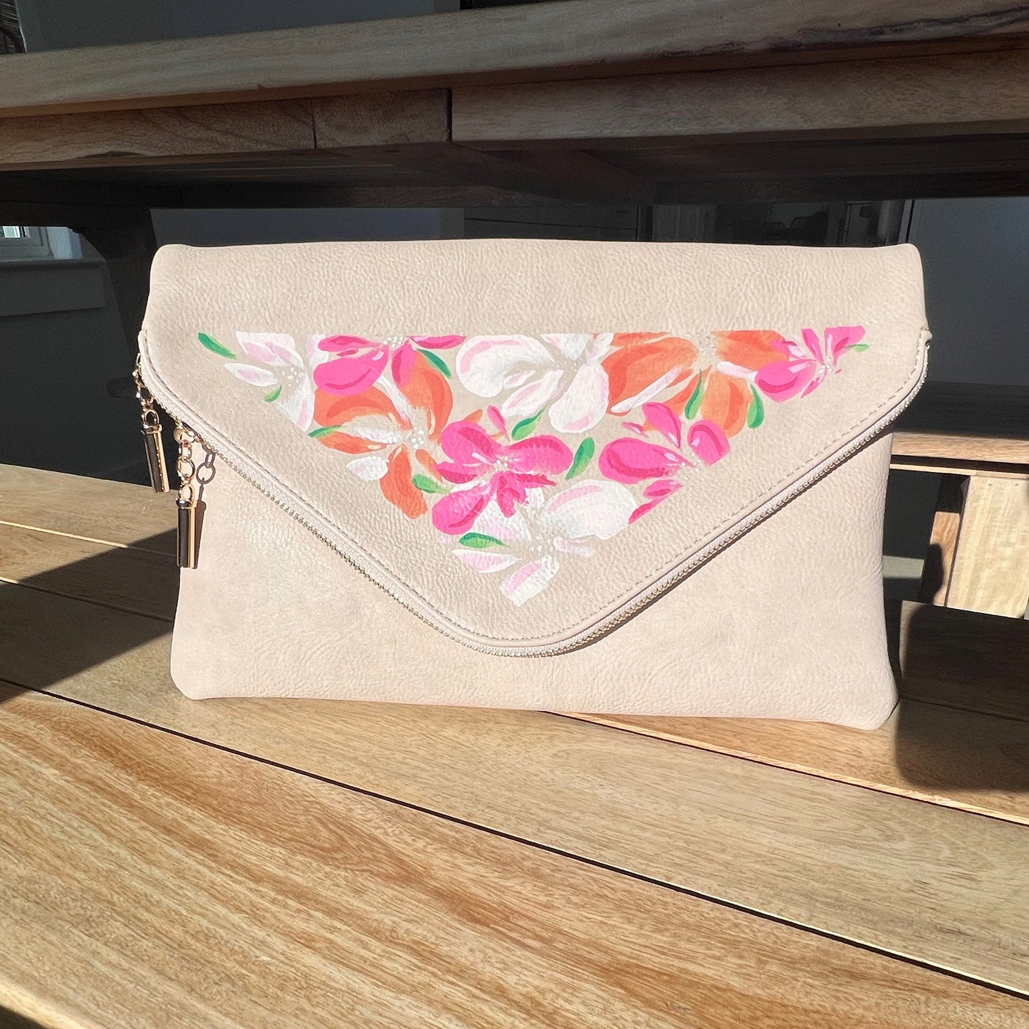 Custom Painted Handbag | Envelope Style